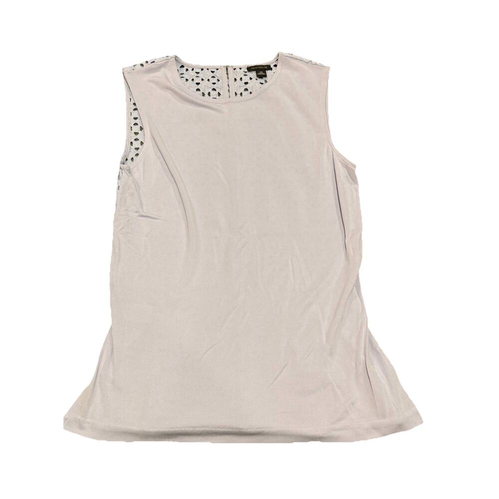 Ann Taylor Factory Women’s Light Lavender Blue Lace Open Back Top Tank Casual XS